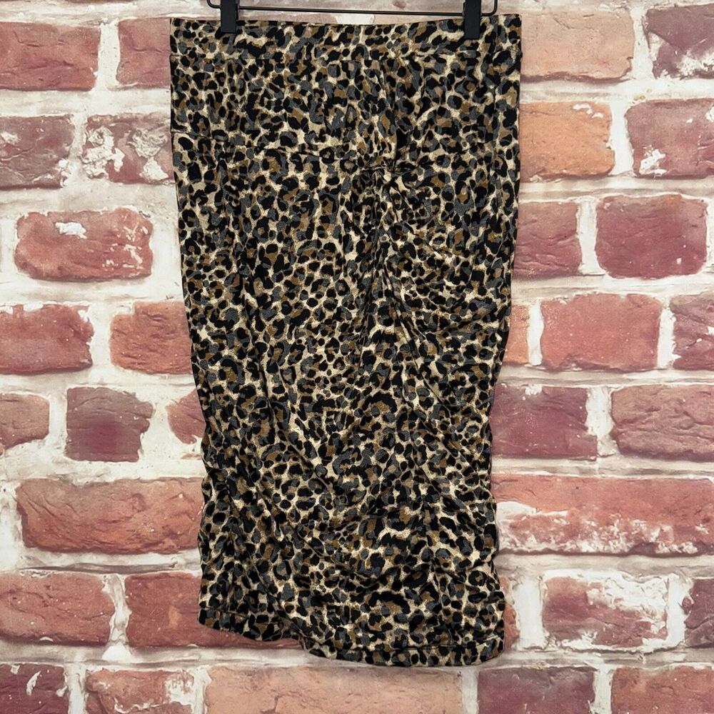 Gibson Skirt Womens Large Multicolor Animal Print Casual Career Stretchy Pull On